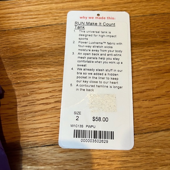 Lululemon Run: Make It Count Tank- Size 2- Power Purple - Picture 8 of 12